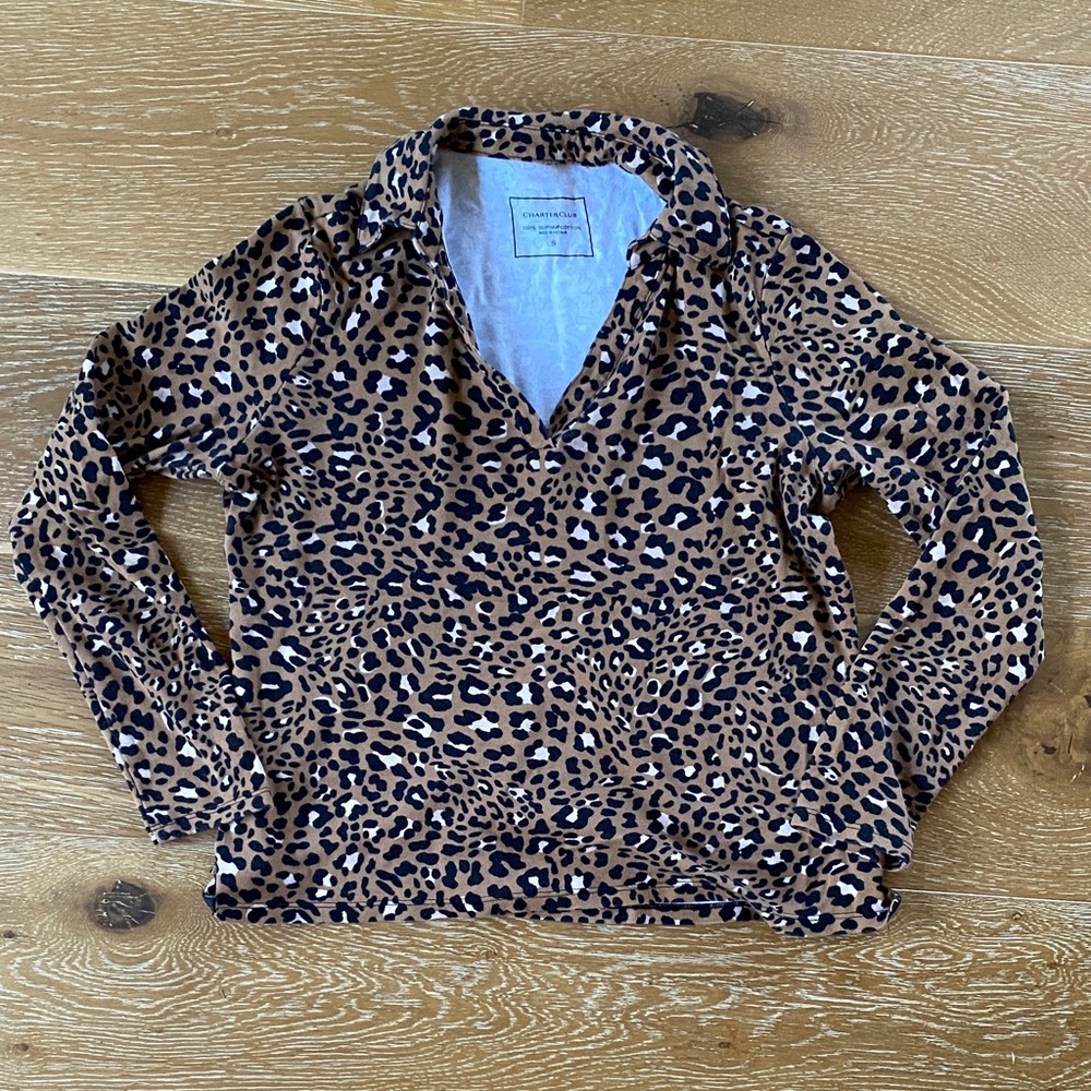 Leopard Print Long Sleeve Top